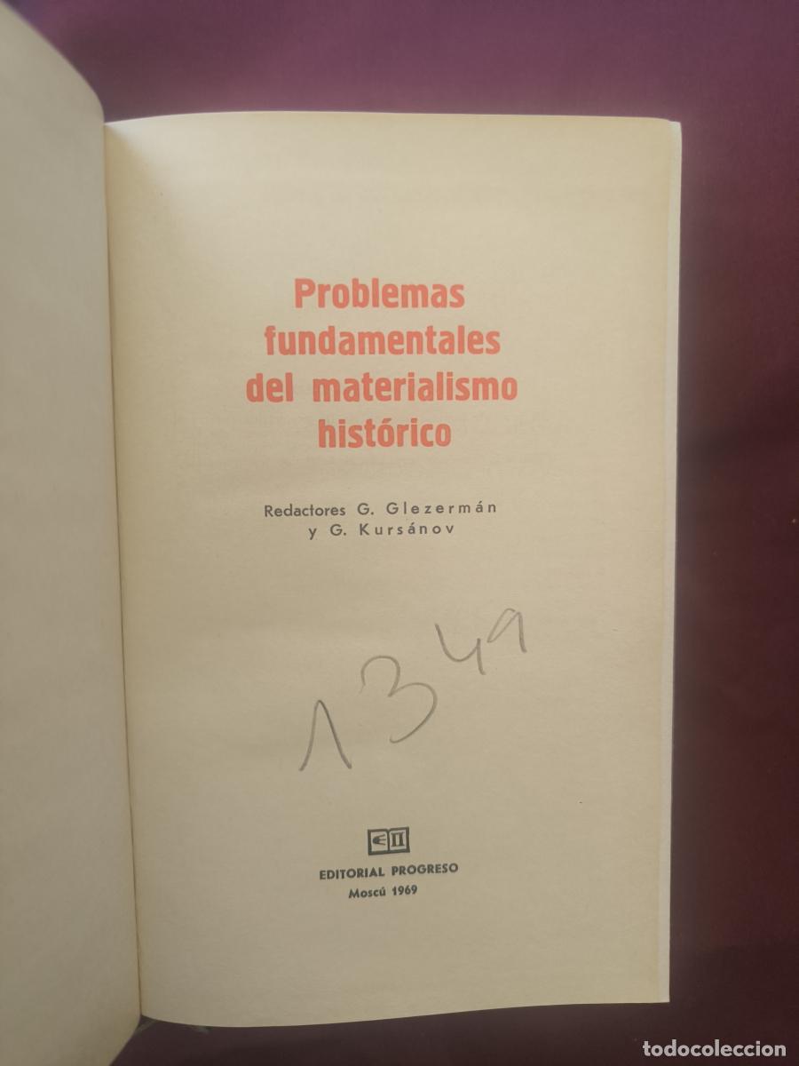Livres: Problemas fundamentales del materialismo hist&oacute;rico - Grigori Glezerm&aacute;n y Georgi Kurs&aacute;nov