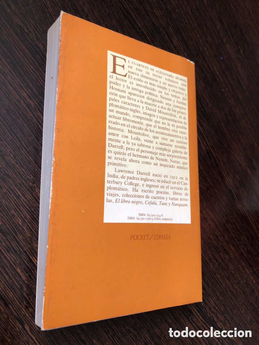 Libros: LAWRENCE DURRELL MOUNTOLIVE EL CUARTETO DE ALEJANDRIA POCKET EDHASA - Foto 3