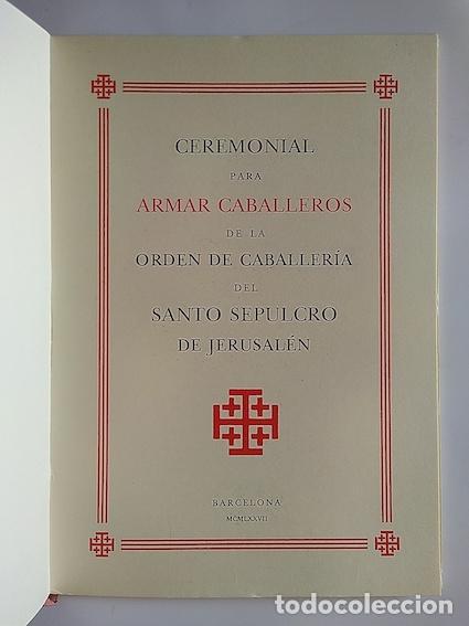 B&uuml;cher: CEREMONIAL PARA ARMAR CABALLEROS DE LA ORDEN DE CABALLER&Iacute;A DEL SANTO SEPULCRO DE JERUSAL&Eacute;N -