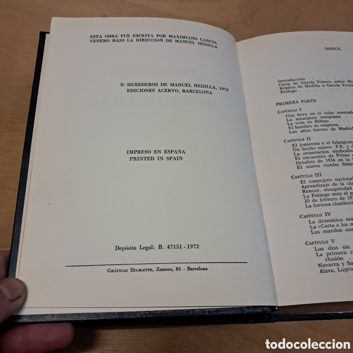 Libros: Testimonio de Manuel Hedilla, Ediciones Acervo - Foto 3