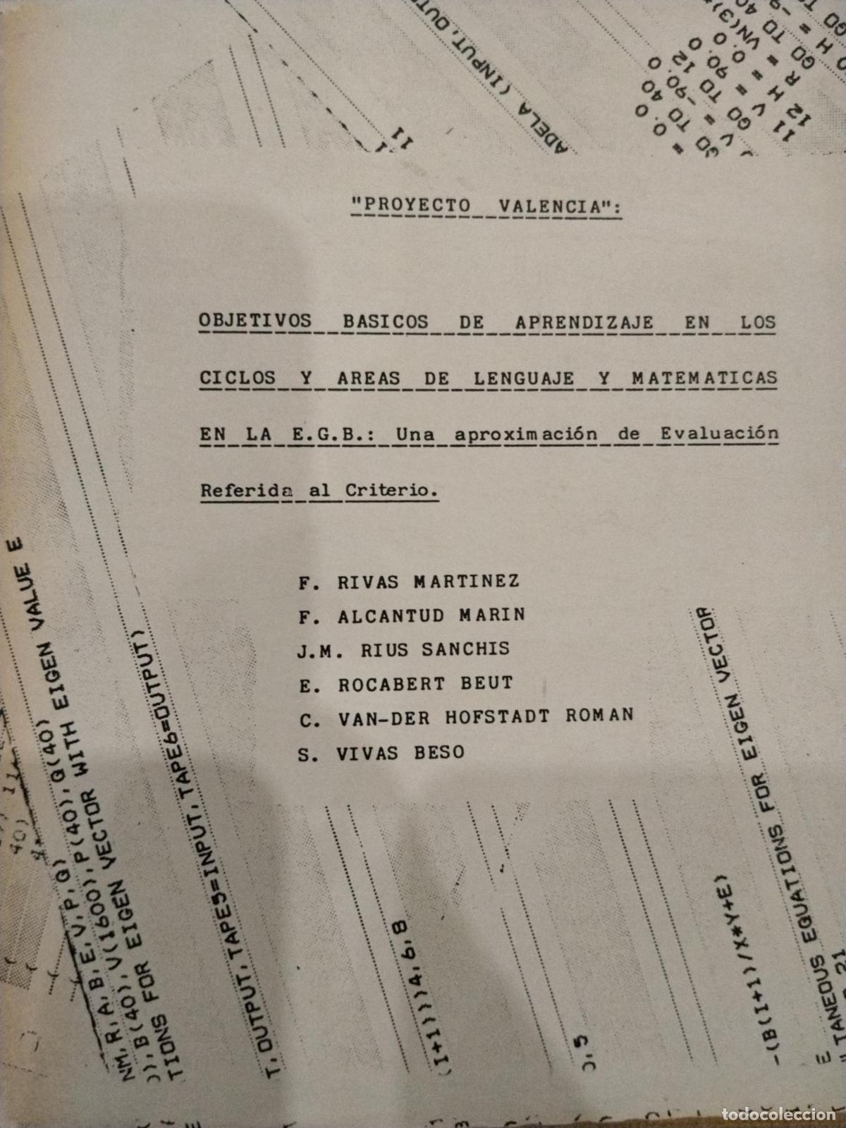 Livres: Proyecto Valencia: Objetivos b&aacute;sicos de aprendizaje en los ciclos y &aacute;reas de Lenguaje y Matem&aacute;ticas