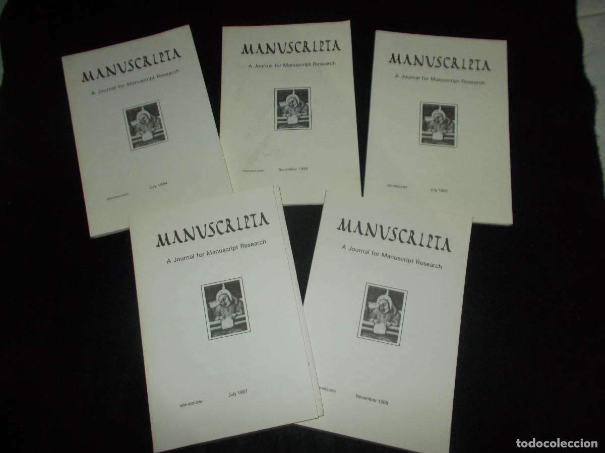 Libros: Lote de 5 MANUSCRIPTA, Journal Manuscript Research 1994-1998. Libro. Ver y Leer