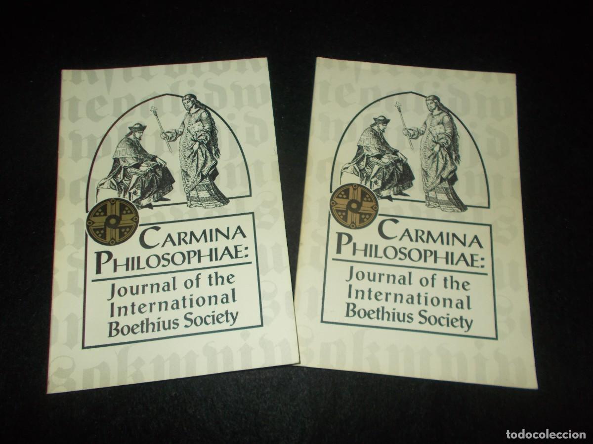 Libros: CARMINA PHILOSOPHIAE: JOURNAL INTERNATIONAL BOETHIUS SOCIETY. Vol 1 y 2. 1992-93. Libro en Ingl&eacute;s