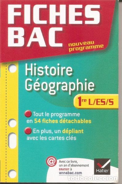Livres: Fiches Bac Histoire-G&eacute;ographie 1e L/ES/S- 9782218948923