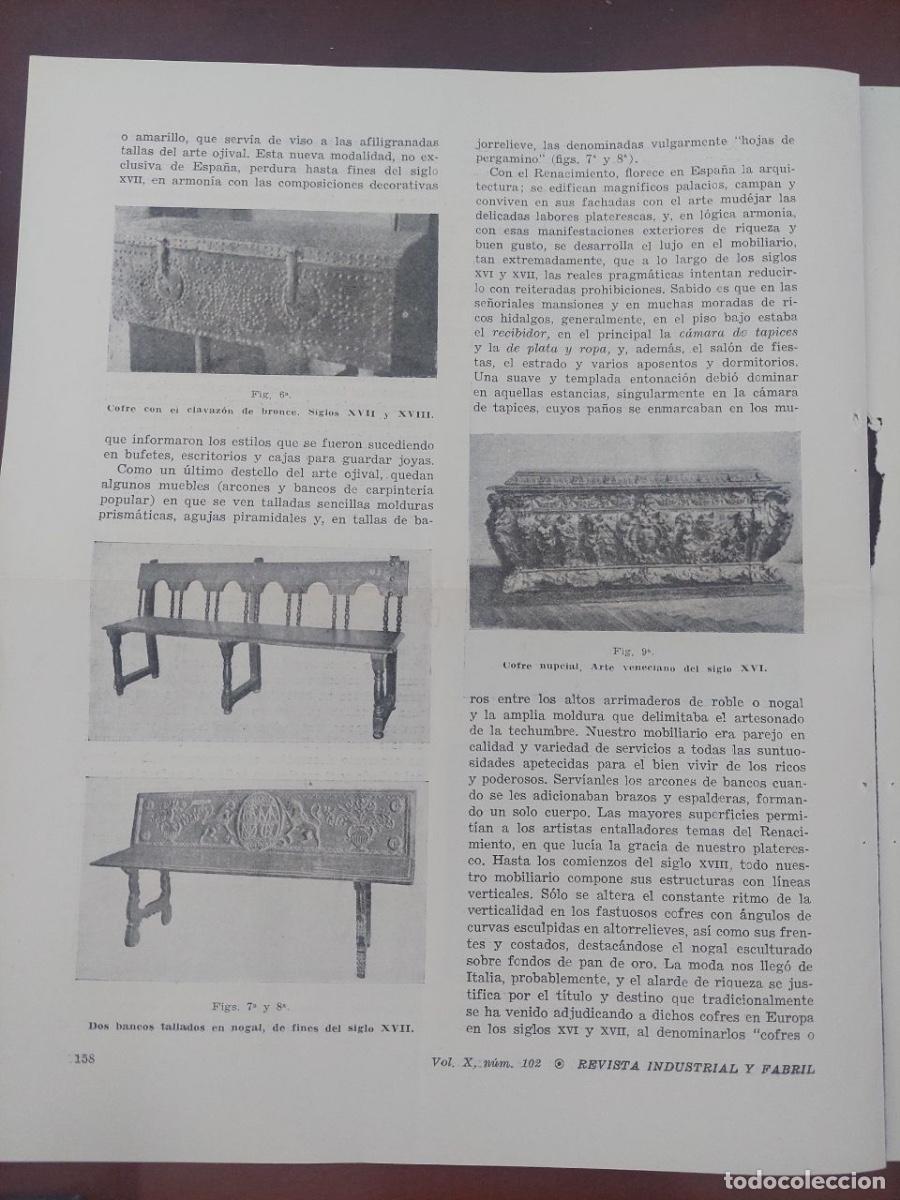 B&uuml;cher: Mobiliario Espa&ntilde;ol. Arcones, cofres, bancos. Separata de la Revista Industrial y Fabril. Marzo 1955.