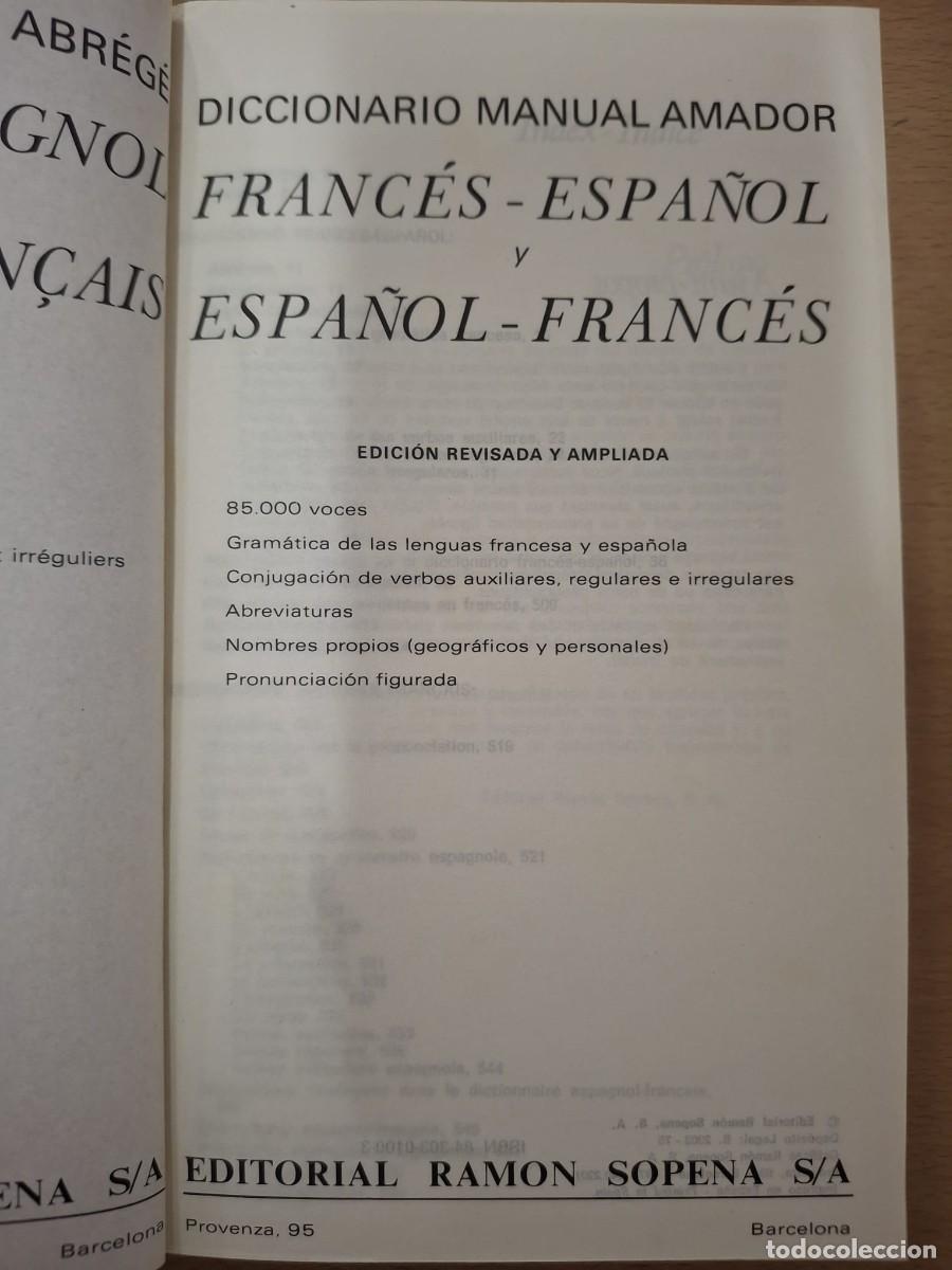 Libros: LIBRO DICCIONARIO MANUAL AMADOR ESPA&Ntilde;OL FRANCES - Foto 2