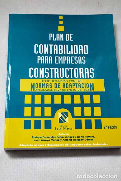 Libros: Plan de contabilidad para empresas constructoras: aprobado el 27 de enero de 1993