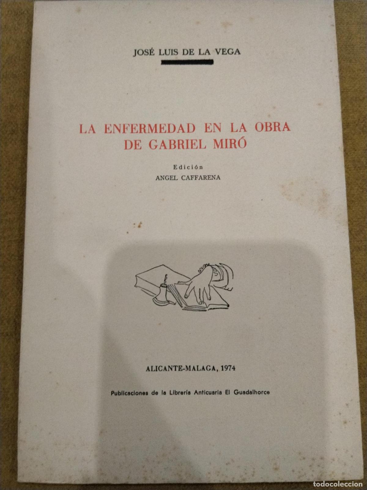 Libros: La enfermedad en la obra de Gabriel Mir&oacute; - Jos&eacute; Luis de la Vega