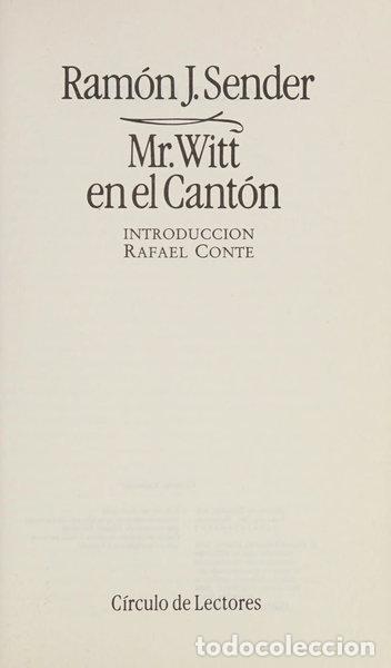 Libros: Mr. Witt en el Cant&oacute;n- 9788422617075