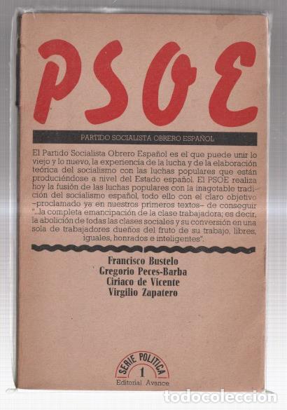 Libros: Partido Socialista Obrero Espa&ntilde;ol - Francisco Bustelo-Gregorio Peces-Barba-Ciriaco de
