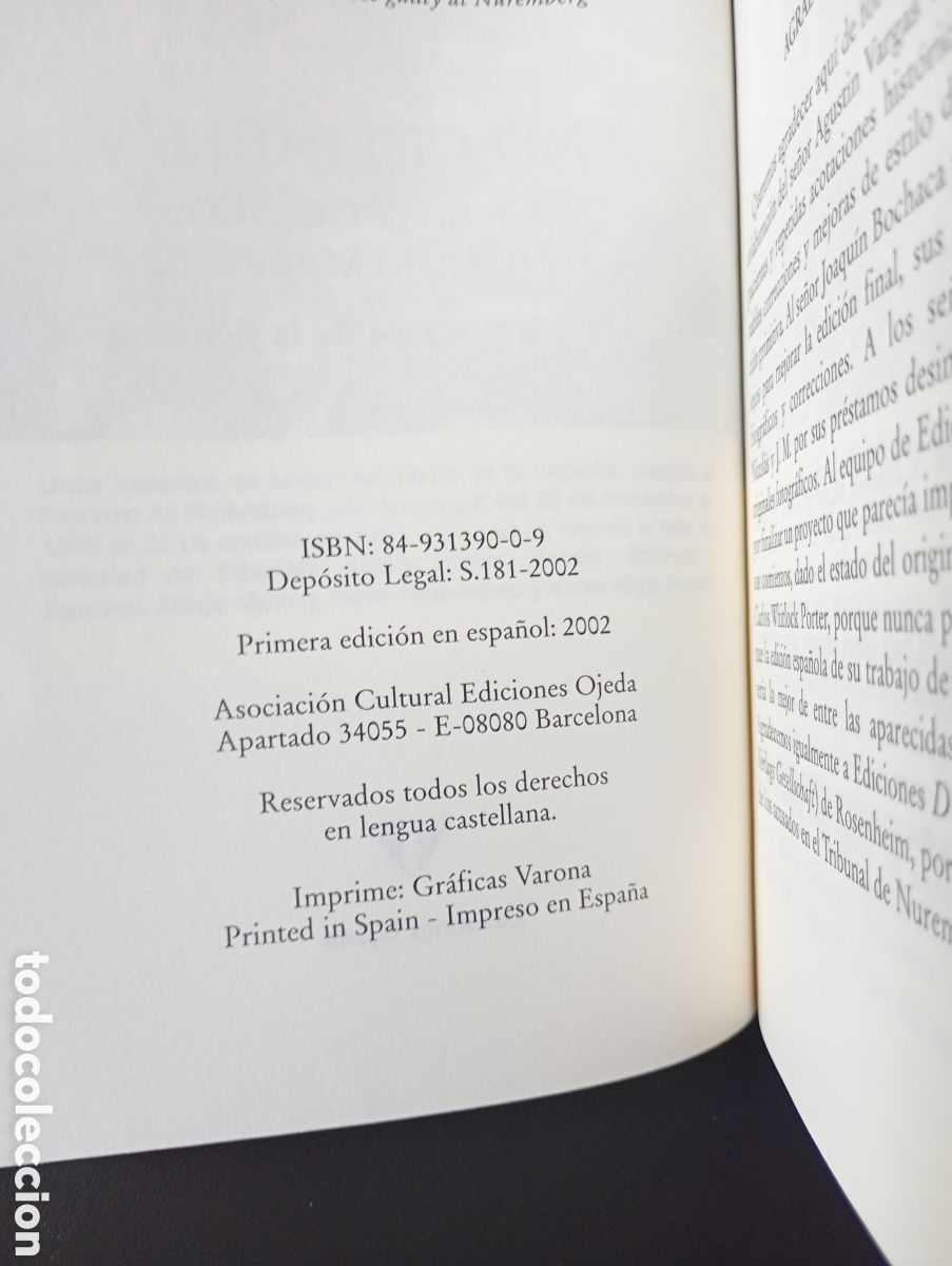 Libros: Editorial Ojeda.No culpable.El juicio de N&uacute;remberg. - Foto 4