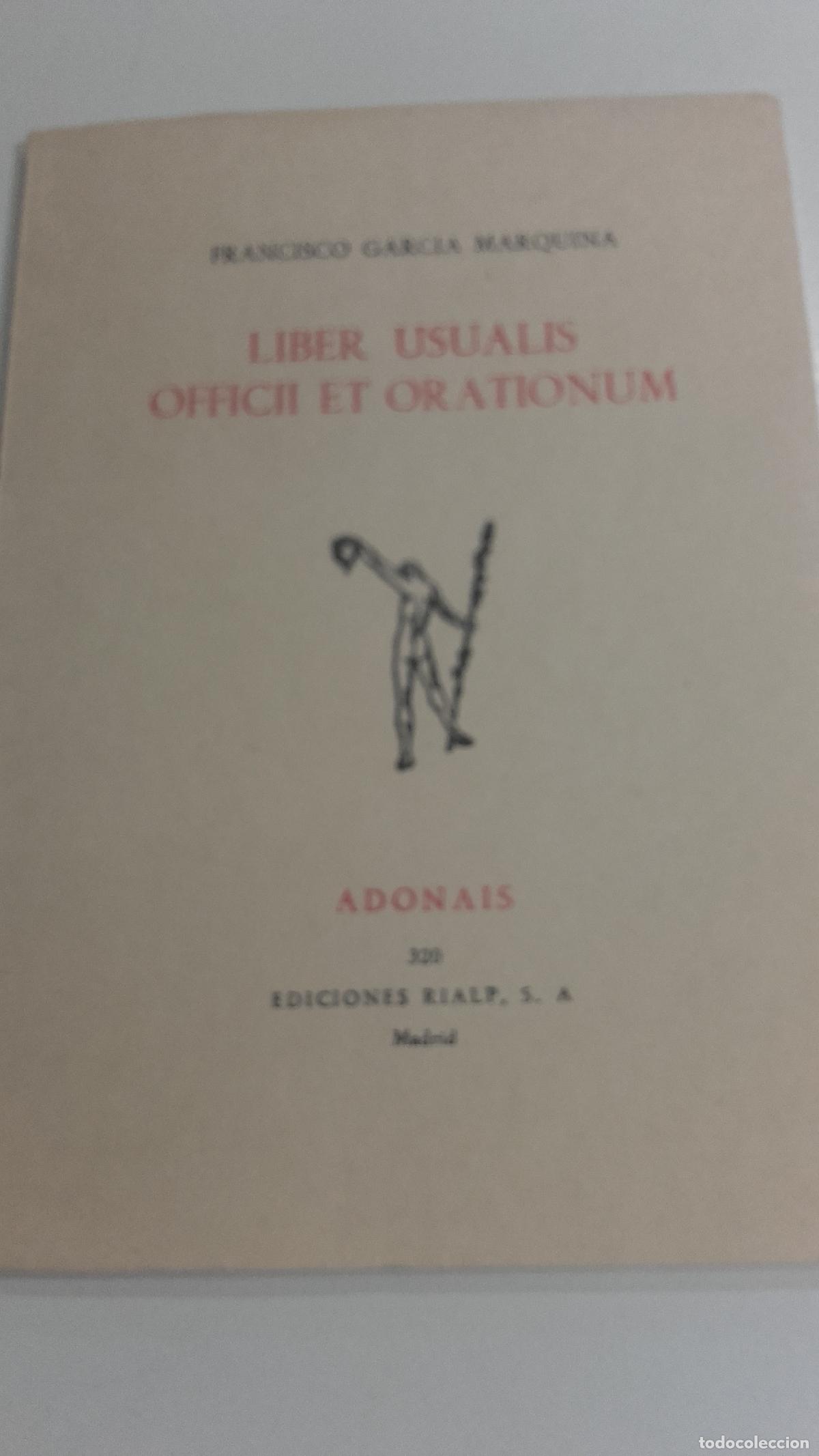 B&uuml;cher: LIBER USUALIS OFFICIT ET ORATIONUM - GARCIA MARQUINA, FRANCISCO