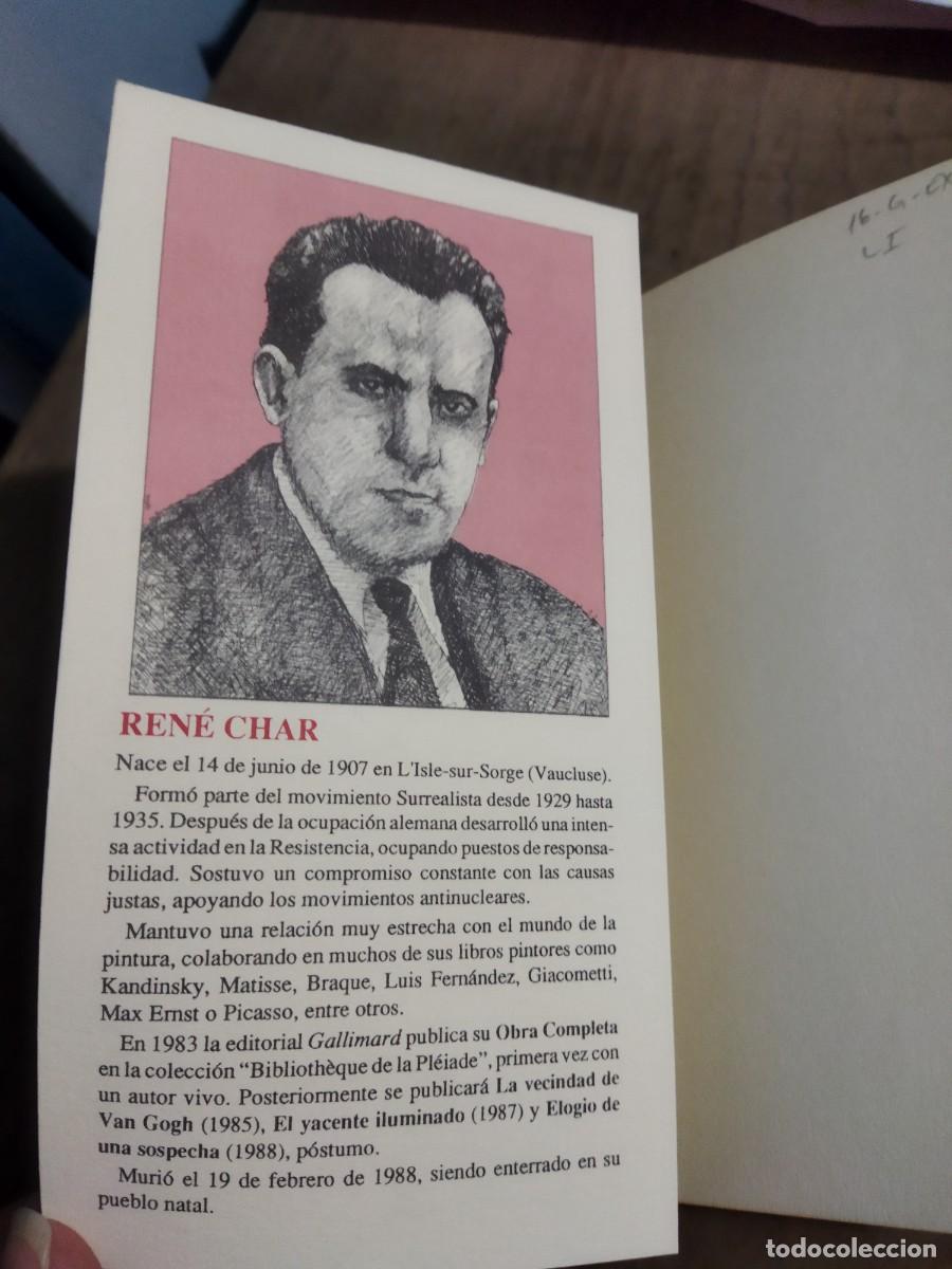 Libros: ANTOLOGIA ESENCIAL. RENE CHAR. - RIECHMANN, JORGE - Foto 3