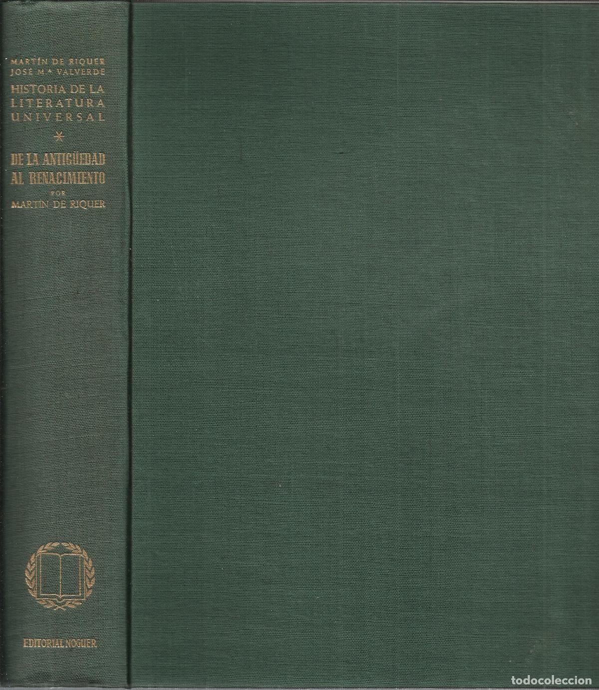 B&uuml;cher: HISTORIA DE LA LITERATURA UNIVERSAL - RIQUER , MART&Iacute;N DE