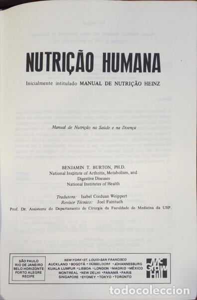 Libros: BURTON. (Benjamin T.) - NUTRI&Ccedil;&Atilde;O HUMANA.