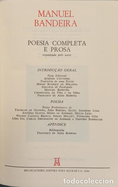 books: BANDEIRA. (Manuel) - POESIA COMPLETA E PROSA.