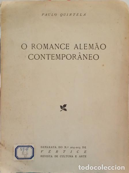 B&uuml;cher: QUINTELA. (Paulo) - O ROMANCE ALEM&Atilde;O CONTEMPOR&Acirc;NEO.