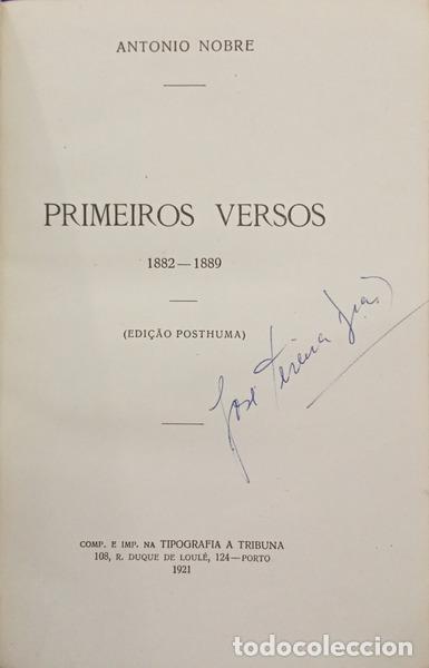 Livres: NOBRE. (Ant&oacute;nio) - PRIMEIROS VERSOS 1882-1889.