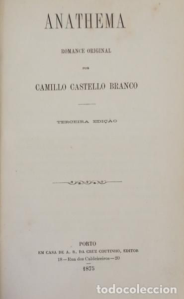 Libri di seconda mano: CASTELO BRANCO. (Camilo) - ANATHEMA. [3.&ordf; EDI&Ccedil;&Atilde;O]