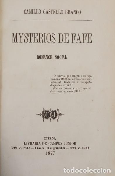 Livres: CASTELO BRANCO. (Camilo) - MYSTERIOS DE FAFE.