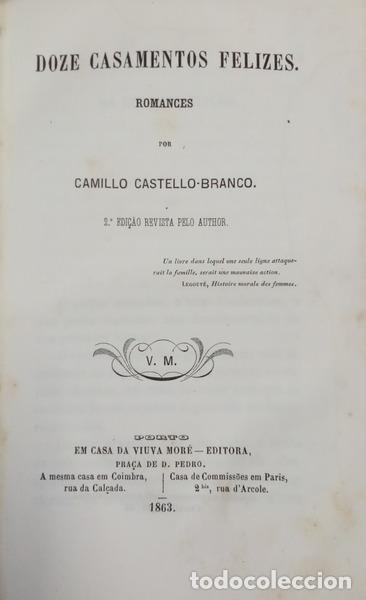 Libros: CASTELO BRANCO. (Camilo) - DOZE CASAMENTOS FELIZES. [2.&ordf; EDI&Ccedil;&Atilde;O]