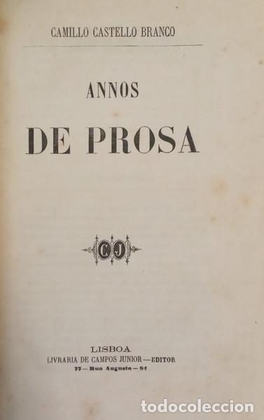 Libros: CASTELO BRANCO. (Camilo) - ANNOS DE PROSA.