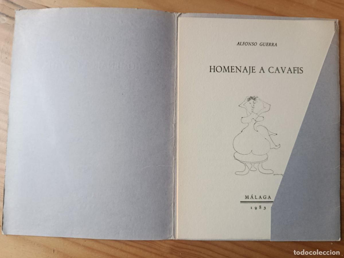 Libros: HOMENAJE A CAVAFIS (M&Aacute;LAGA 1983) - ALFONSO GUERRA - Foto 2