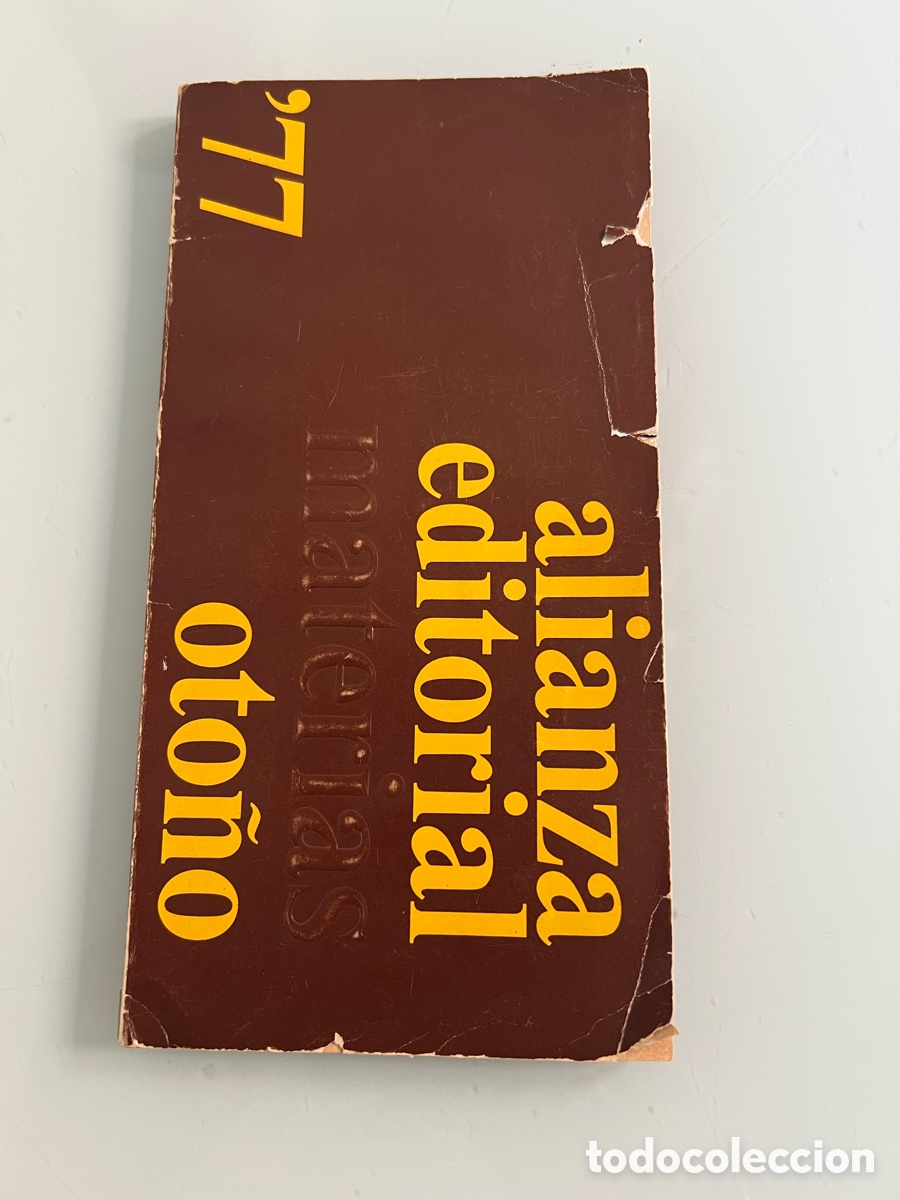 Libros: Cat&aacute;logo de materias Alianza Editorial. oto&ntilde;o a&ntilde;o 1977