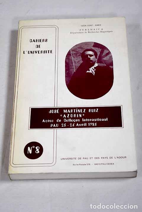 Livros em segunda m&atilde;o: Actes du I Colloque International Jose Martinez Ruiz (Azorin)