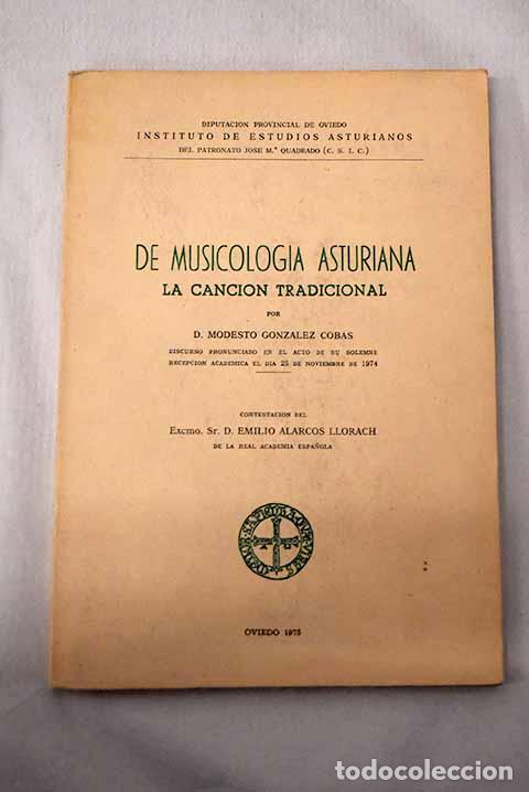 Libros: De musicolog&iacute;a asturiana.- Gonz&aacute;lez Cobas, Modesto