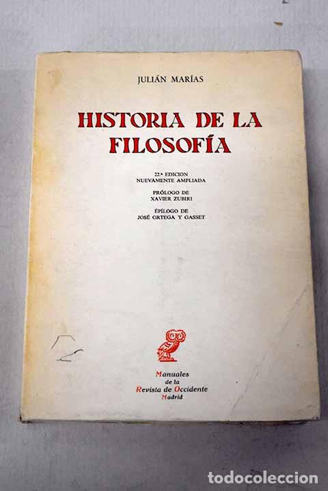 Livros em segunda m&atilde;o: Historia de la filosof&iacute;a.- Mar&iacute;as, Juli&aacute;n