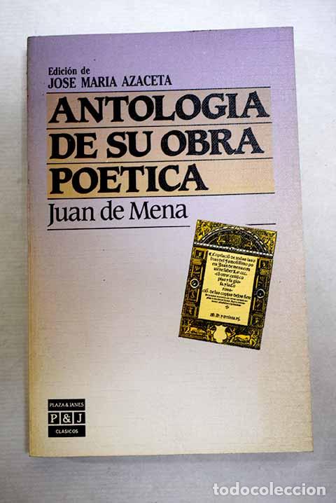 Livros em segunda m&atilde;o: Antolog&iacute;a de su obra po&eacute;tica.- Mena, Juan de
