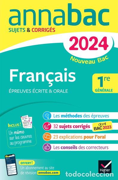 Libros: Annales du bac Annabac 2024 Fran&ccedil;ais 1re g&eacute;n&eacute;rale- 9782278105762