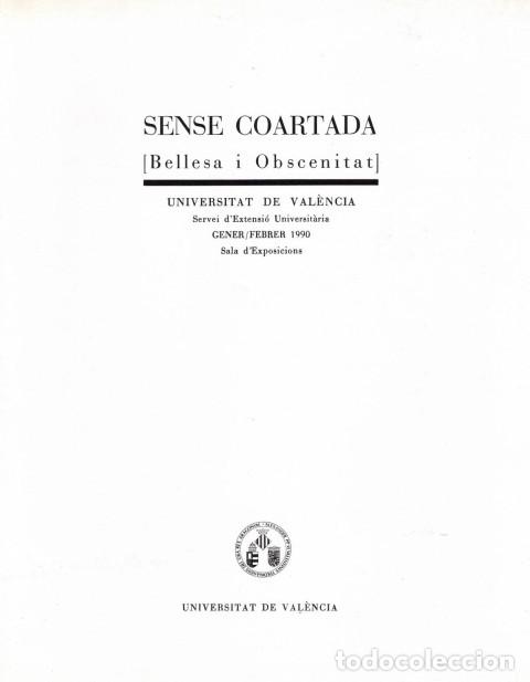Libros: SENSE COARTADA. Bellesa i Obscenitat - Universitat de Valencia