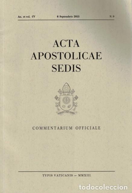 Libros: ACTA APOSTOLICAE SEDIS. COMMENTARIUM OFFICIALE. VOL CV. N&ordm;9. 2013 - Librer&iacute;a Editrice Vaticana