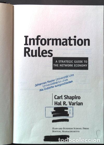 Libros: Information Rules- 9780875848631