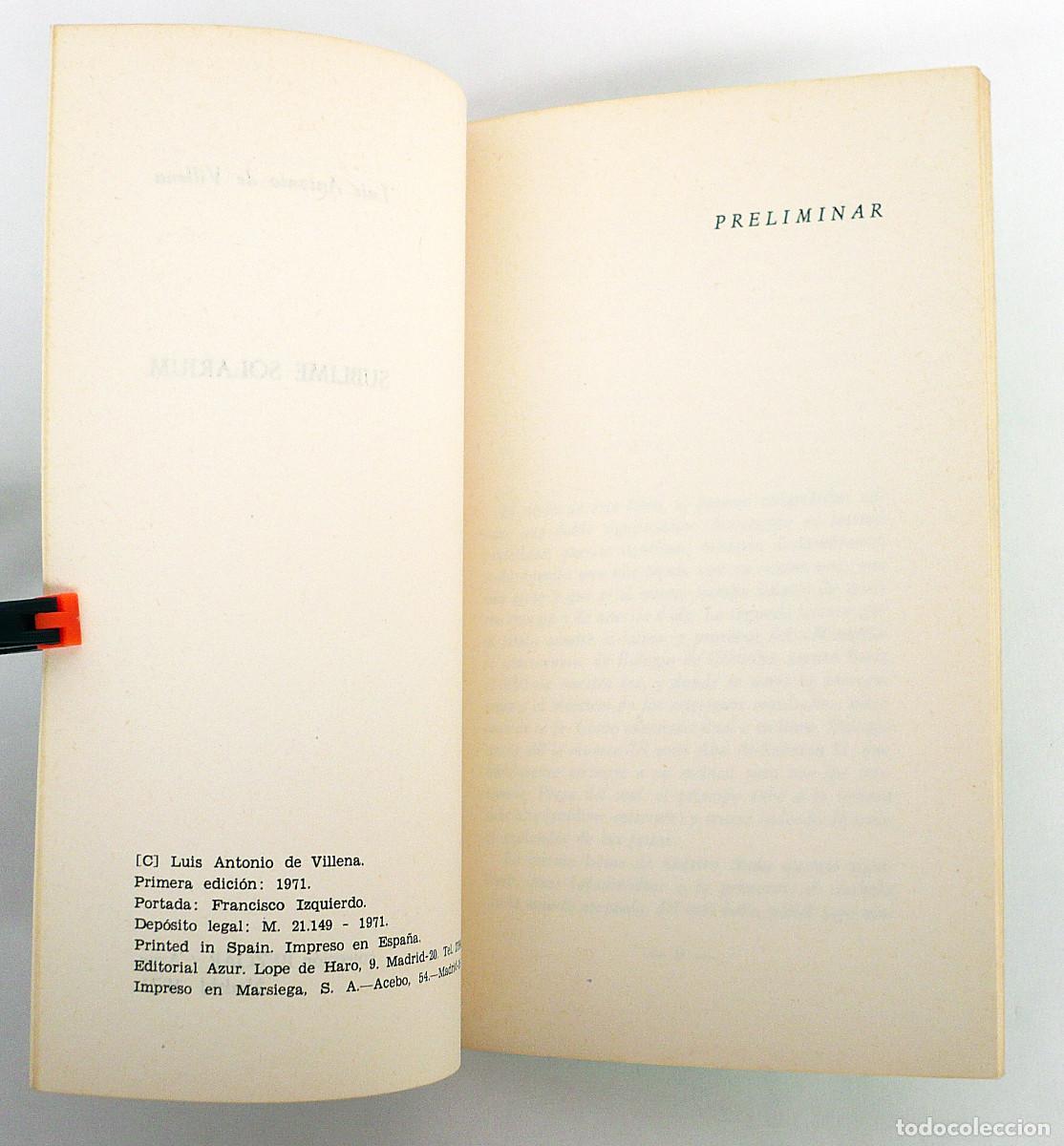 Libros: Luis Antonio de Villena, Sublime Solarium - Foto 5