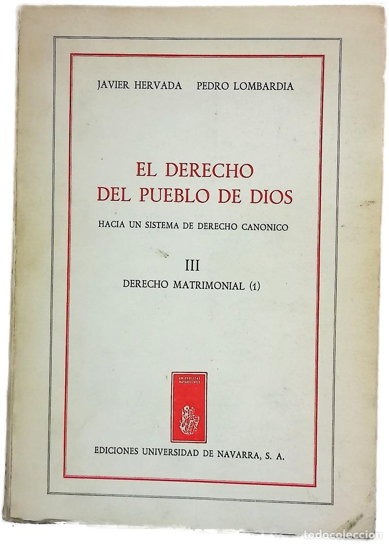 Libri di seconda mano: El Derecho del pueblo de Dios: hacia un sistema de Derecho can&oacute;nigo, tomo III: Derecho matrimonial