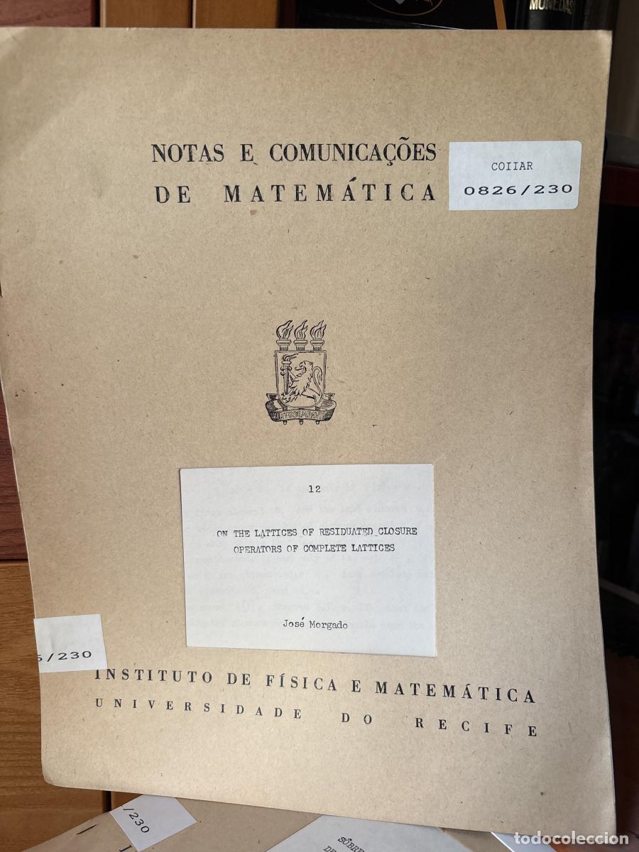 Libros: NOTAS E COMUNICA&Ccedil;OES DE MATEMATICA. ON THE LATTICES OF RESIDUATED CLOSURE OPERATORS OF COMPLETE LATT