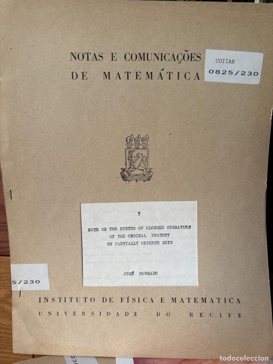 Libros: NOTAS E COMUNICA&Ccedil;OES DE MATEM&Aacute;TICA. NOTE ON THE SYSTEM OF CLOSURE OPERATORS OF THE ORDINAL PRODUCT