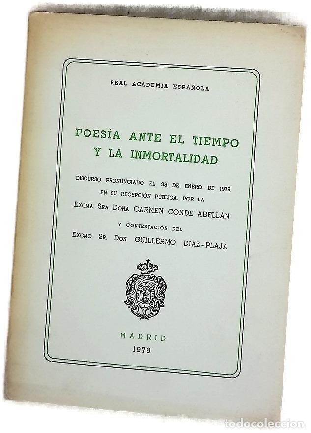 B&uuml;cher: Poes&iacute;a ante el tiempo y la inmortalidad : discurso pronunciado el 28 de enero de 1979 en su recep...