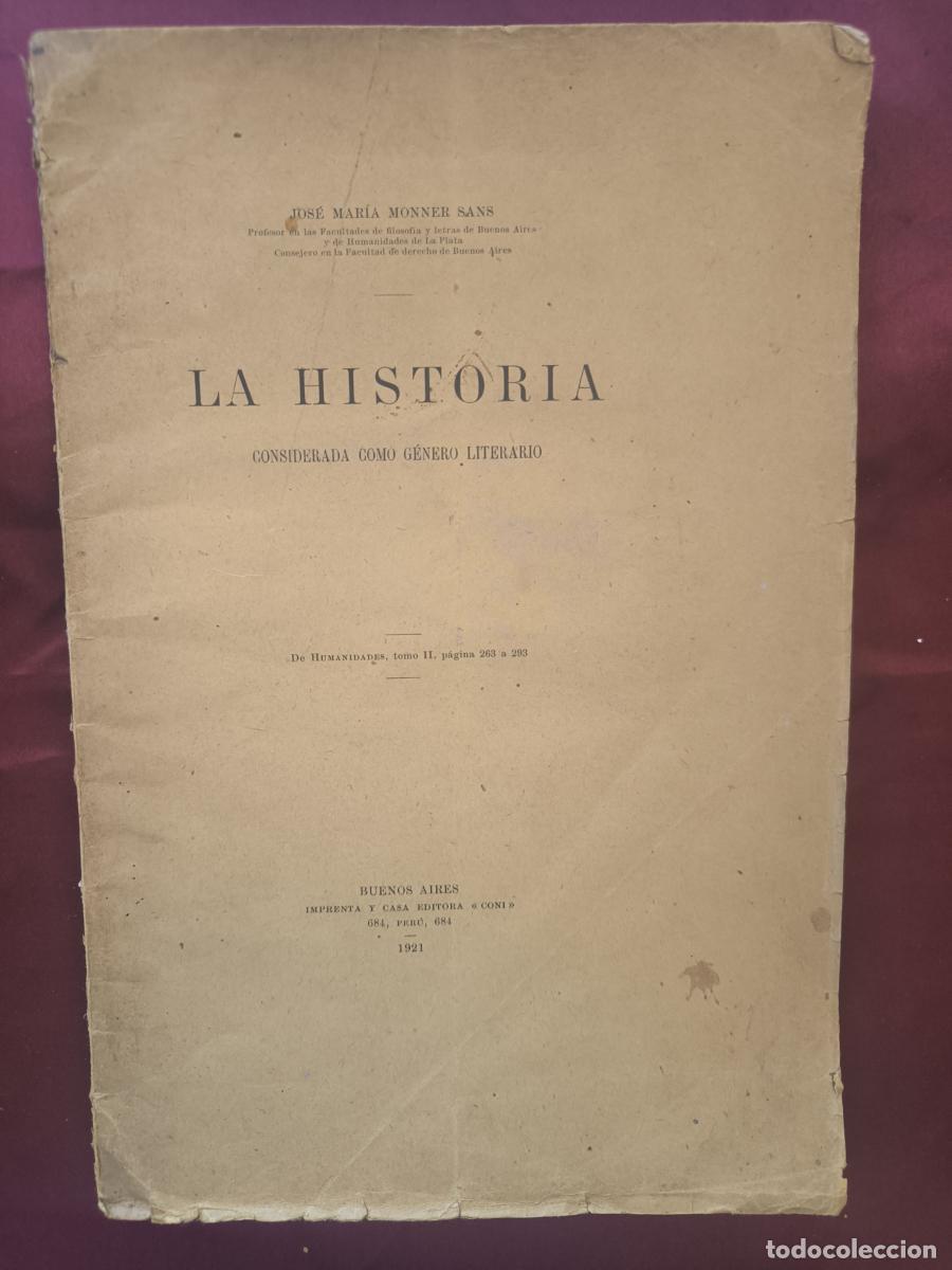 Libros: La historia considerada como g&eacute;nero - Jos&eacute; Mar&iacute;a Monner Sans.