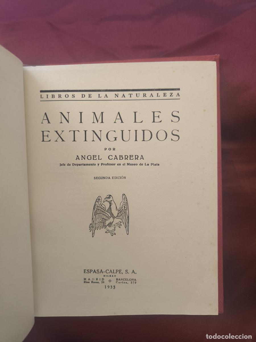 Libros: Los animales extinguidos - &Aacute;ngel Cabrera