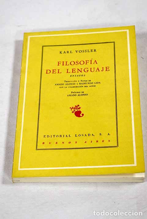 books: Filosof&iacute;a y Teor&iacute;a del Lenguaje.- Vossler, Karl