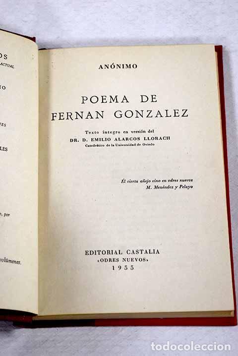 books: Poema de Fern&aacute;n Gonz&aacute;lez