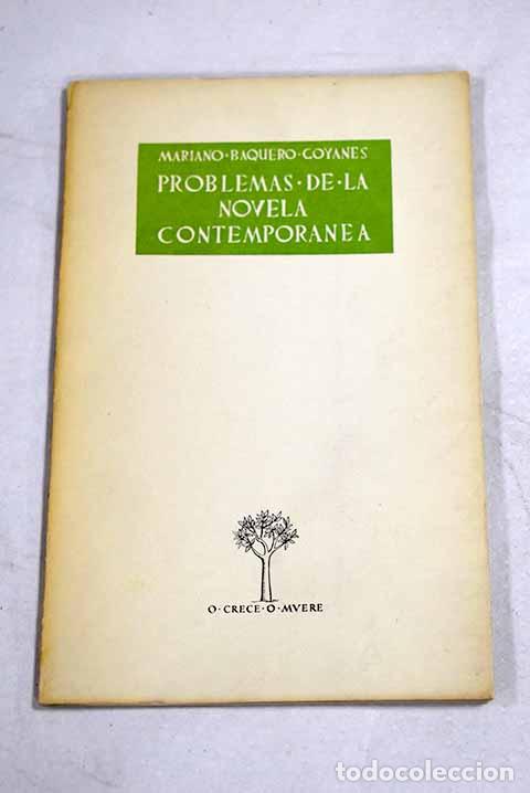 books: Problemas de la novela contemporanea.- Baquero Goyanes, Mariano