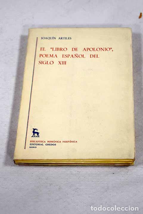books: El libro de Apolonio : poema espa&ntilde;ol del siglo XIII.- Artiles, Joaquin