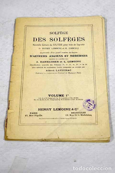 B&uuml;cher: Solfege des solfeges, vol. 1