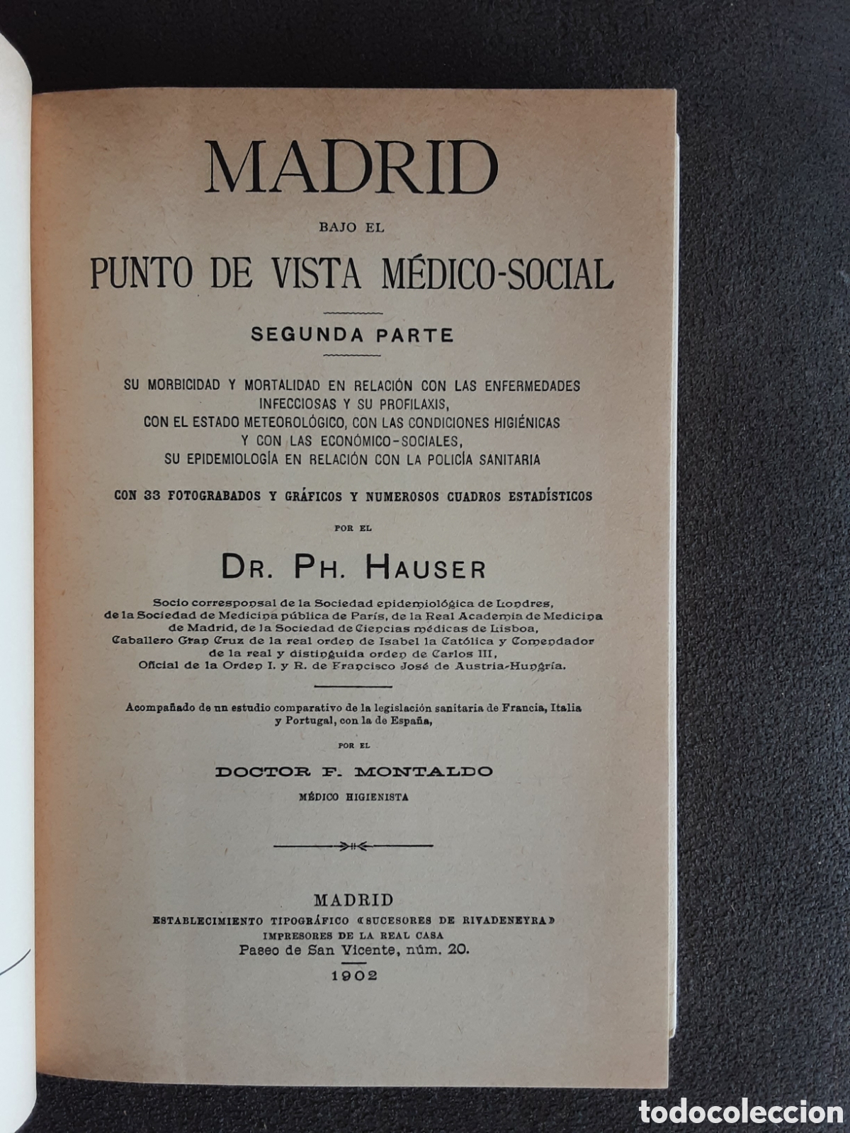 Libros: MADRID BAJO EL PUNTO DE VISTA A MEDICO SOCIAL 1979 DOS TOMOS COMPLETO POR PHILIH HAUSER