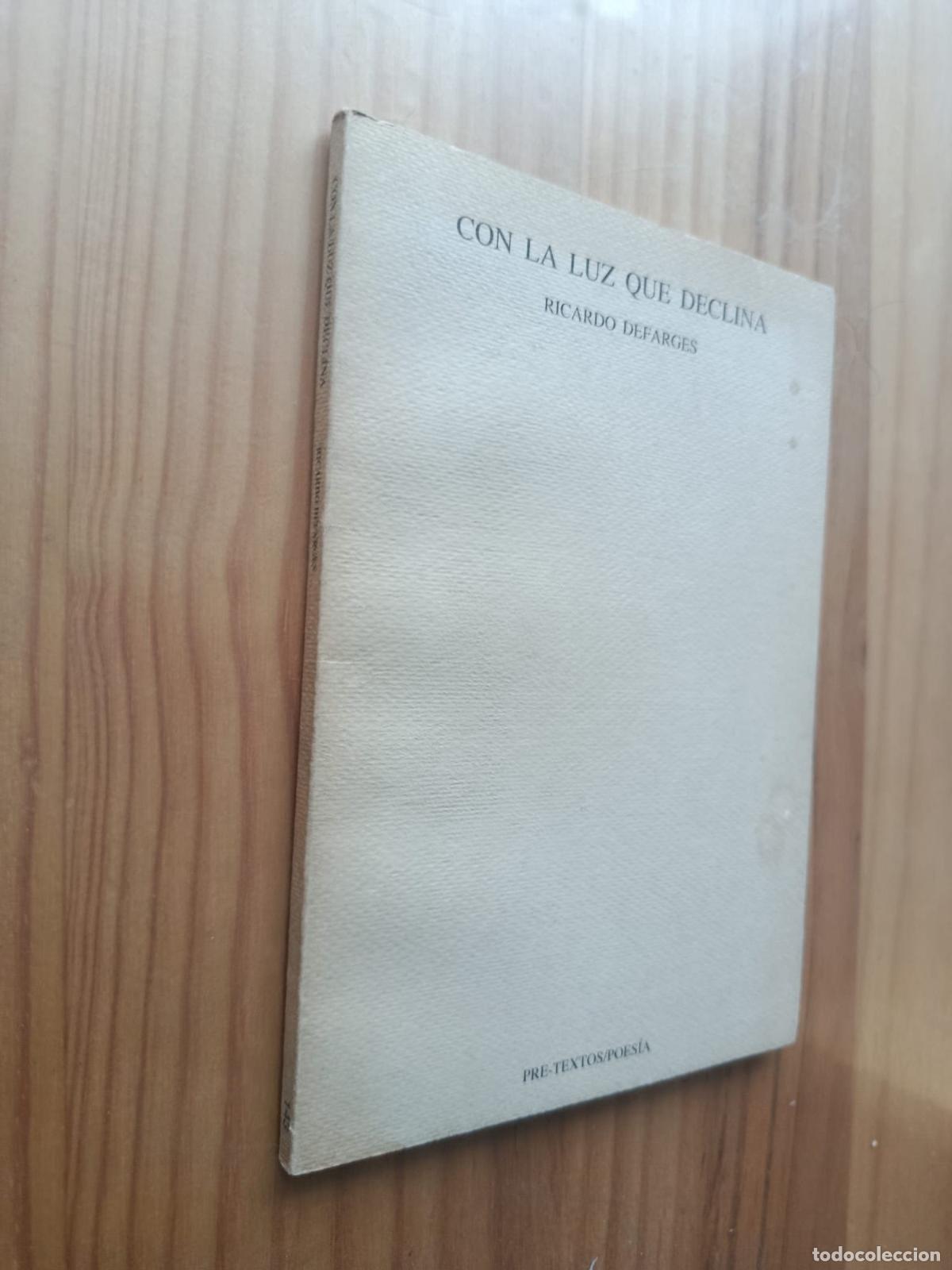 Libros: CON LA LUZ QUE DECLINA - RICARDO DEFARGUES